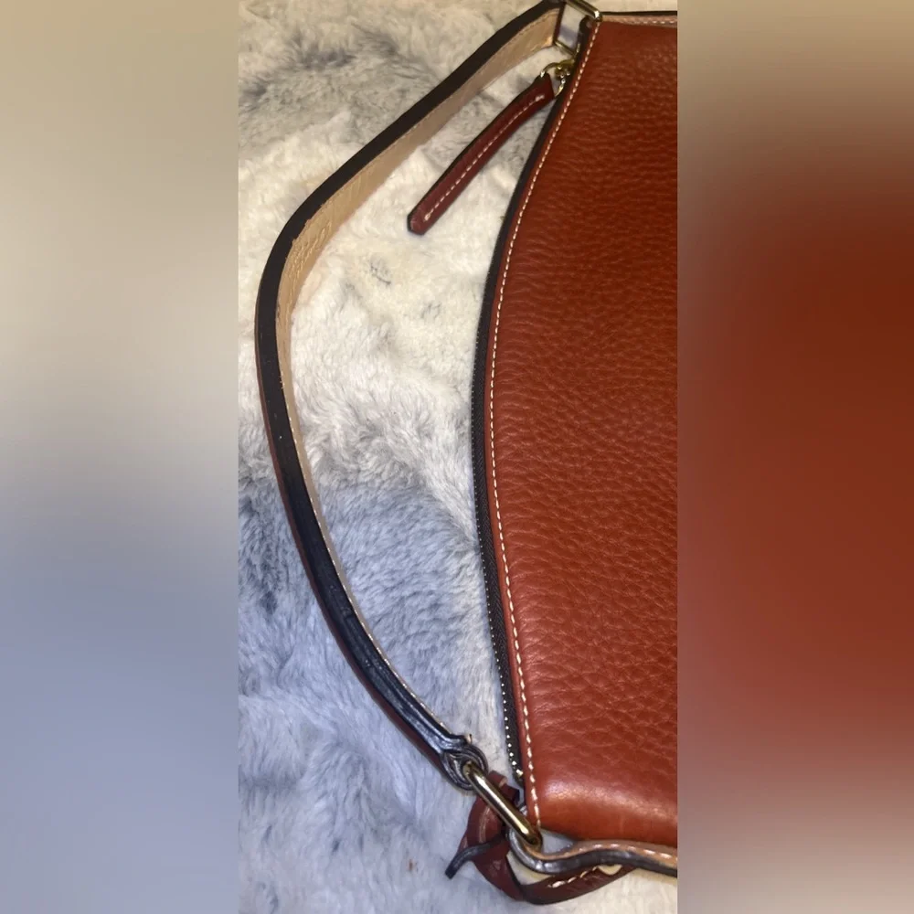 Dooney & Bourke Rich Brown Pebbled Leather Shoulder Bag - Picture 9 of 12
